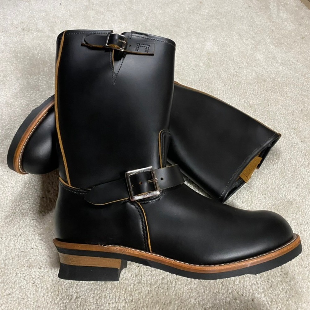 Red Wing 2966 Engineer Boots Mens 11 D Black Leather Made USA Americana Heritage